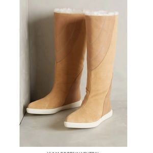 NAYA Yuma Leather Suede Faux Fur Lined Pointed Toe Boots